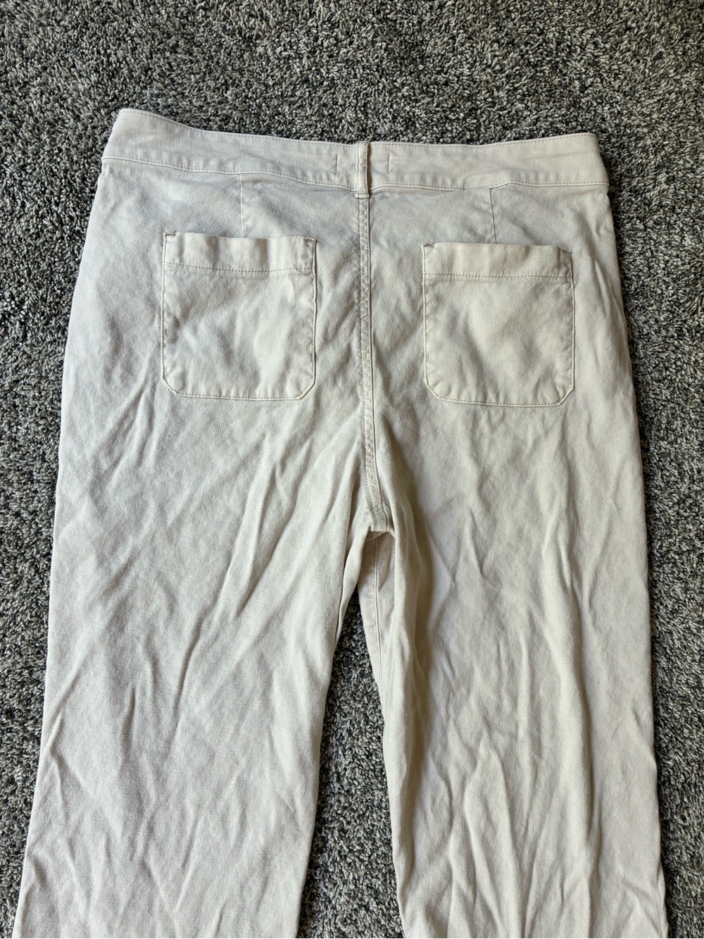 NYDJ Stretch Linen Light Khaki Trouser Pants, Size 10 Style #MAKB2219 Lift Tuck - Picture 8 of 10